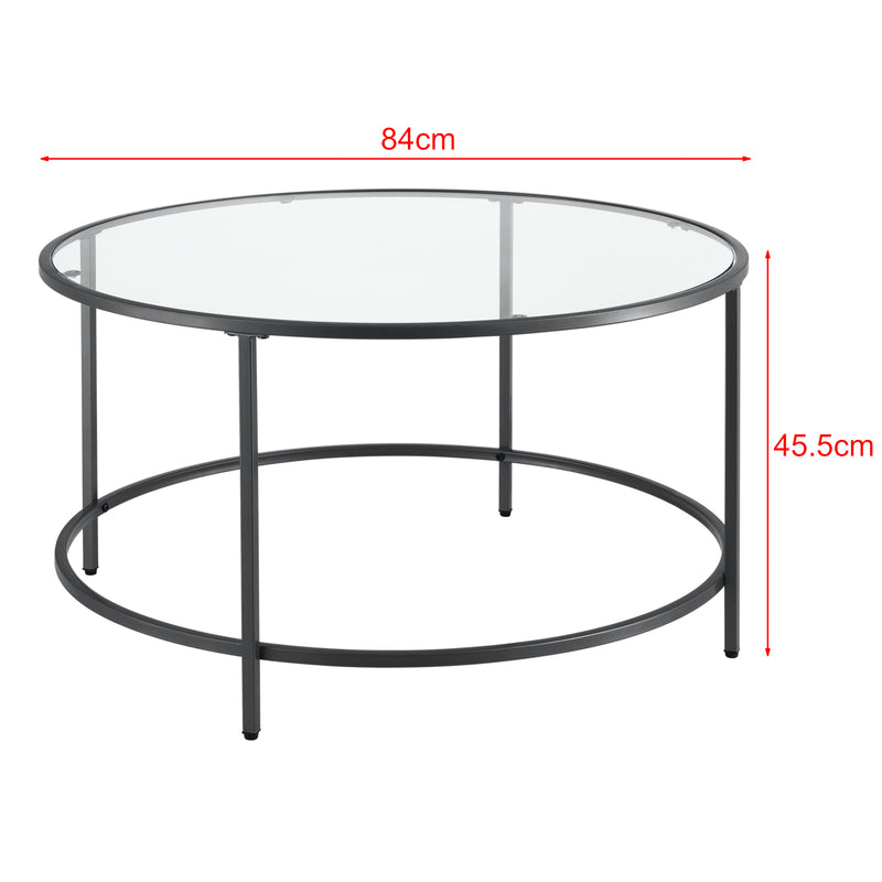 Esquema acotado Mesa de centro Kouvola estructura de acero 84 x 45,5 cm en varios colores en.casa