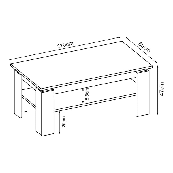 Mesa de centro Krirdfjos 110x60x47 cm [en.casa]