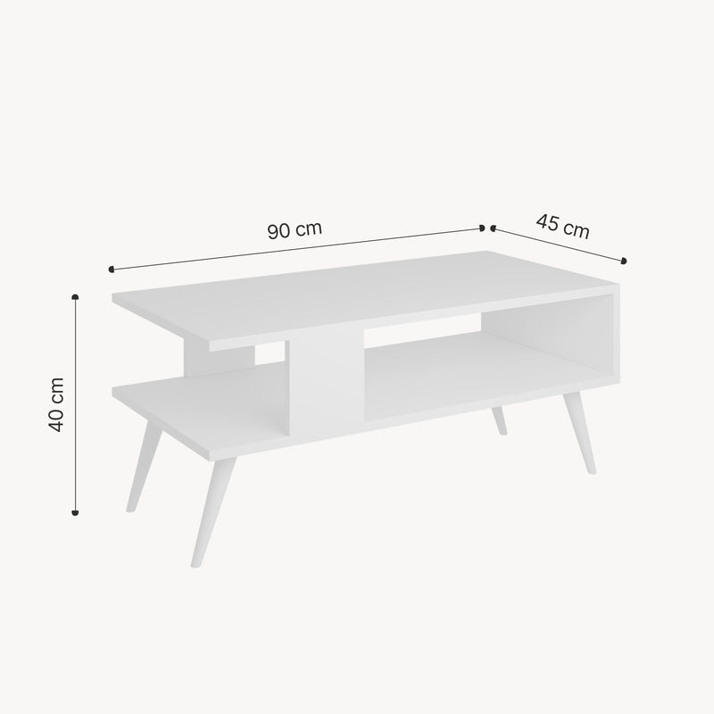 Esquema acotado Mesa de centro Lycksele 40x90x45 cm en varios colores [en.casa]