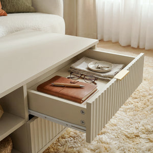 Mesa de centro Nand con 2 cajones [en.casa]