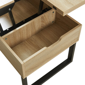 Mesa de centro Rauli con tablero elevable y espacio de almacenamiento 100x50x47 cm [en.casa]