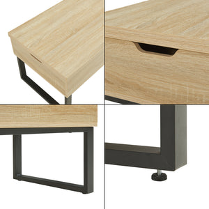 Mesa de centro Rauli con tablero elevable y espacio de almacenamiento 100x50x47 cm [en.casa]