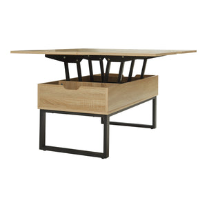 Mesa de centro Rauli con tablero elevable y espacio de almacenamiento 100x50x47 cm [en.casa]