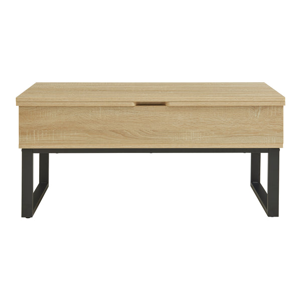 Mesa de centro Rauli con tablero elevable y espacio de almacenamiento 100x50x47 cm [en.casa]