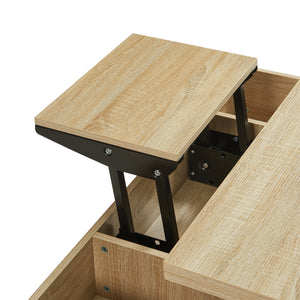 Mesa de centro Rauli con tablero elevable y espacio de almacenamiento 100x50x47 cm [en.casa]
