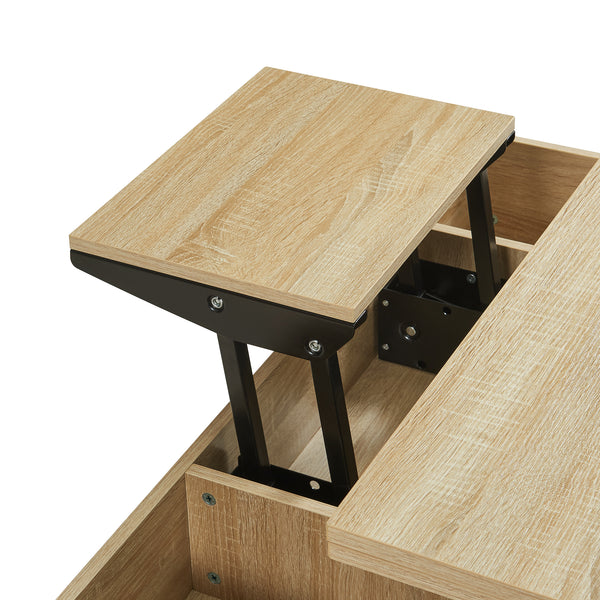 Mesa de centro Rauli con tablero elevable y espacio de almacenamiento 100x50x47 cm [en.casa]