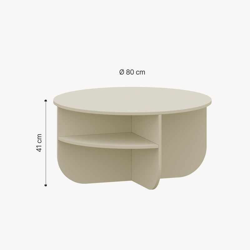 Esquema acotado Mesa de centro Reykhon Ø80x41 cm [en.casa]