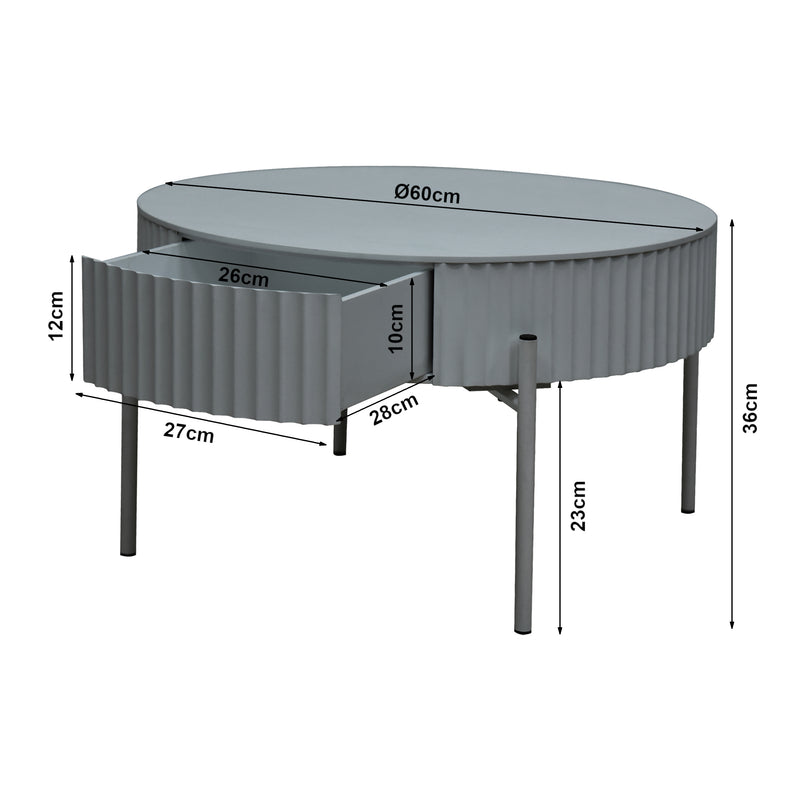 Esquema acotado Mesa de centro Rill con cajón [en.casa]