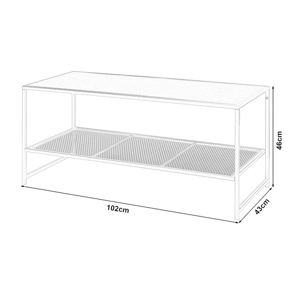 Mesa de centro Ruokolahti acero 102x43x46cm [en.casa]