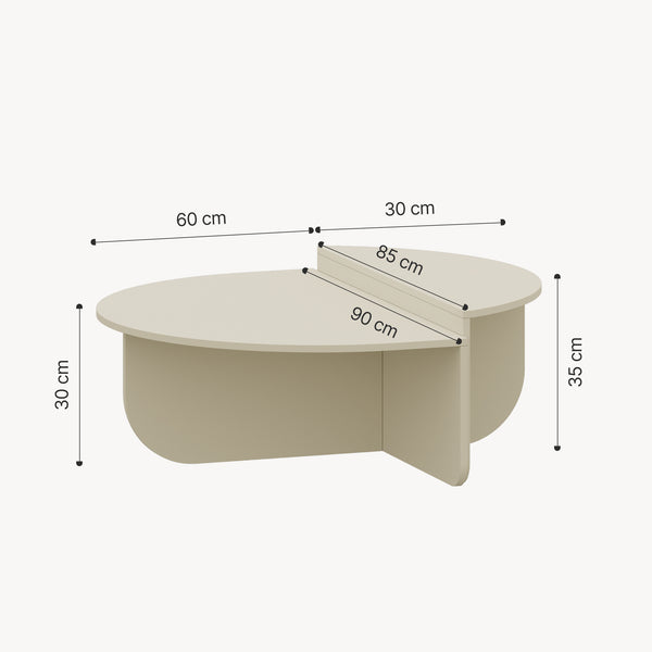 Mesa de centro Tondesdaslo con tablero doble 90x90x35 cm [en.casa]