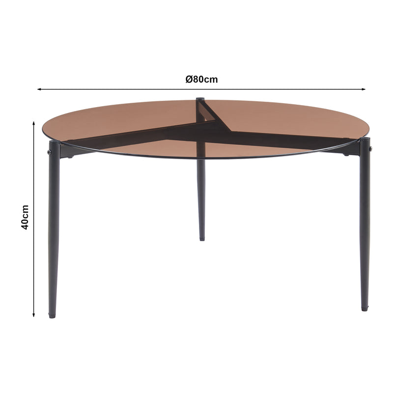 Esquema acotado Mesa de centro Ulökantaa Ø80x40 cm [en.casa]