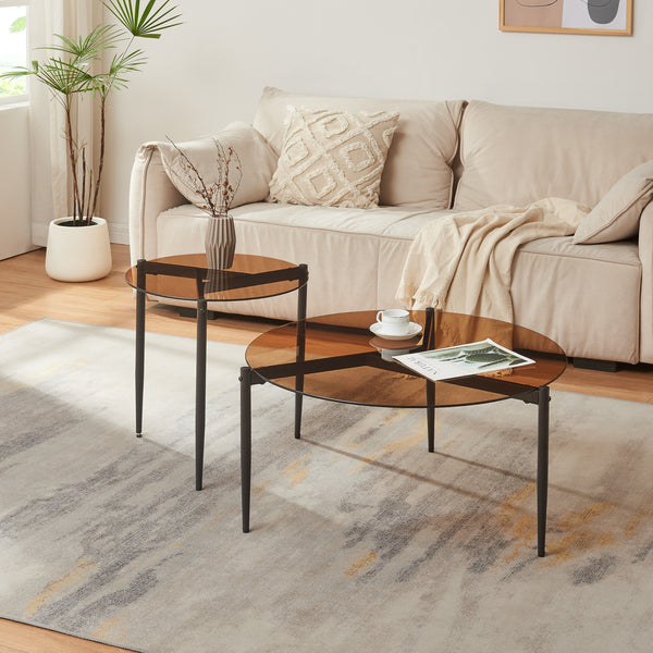 Mesa de centro Ulökantaa Ø80x40 cm [en.casa]