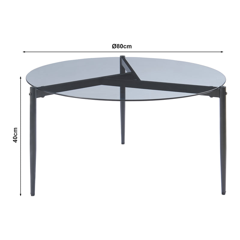 Esquema acotado Mesa de centro Ulökantaa Ø80x40 cm [en.casa]