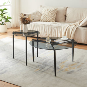 Mesa de centro Ulökantaa Ø80x40 cm [en.casa]