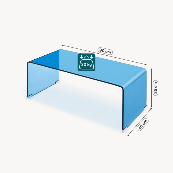 Mesa de centro Väsas rectangular vidrio templado 90x45x35cm [en.casa]