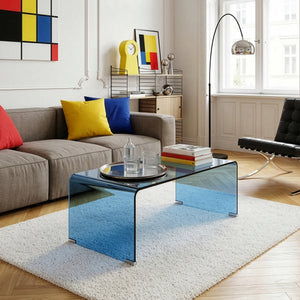Mesa de centro Väsas rectangular vidrio templado 90x45x35cm [en.casa]