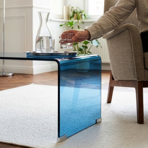 Mesa de centro Väsas rectangular vidrio templado 90x45x35cm [en.casa]