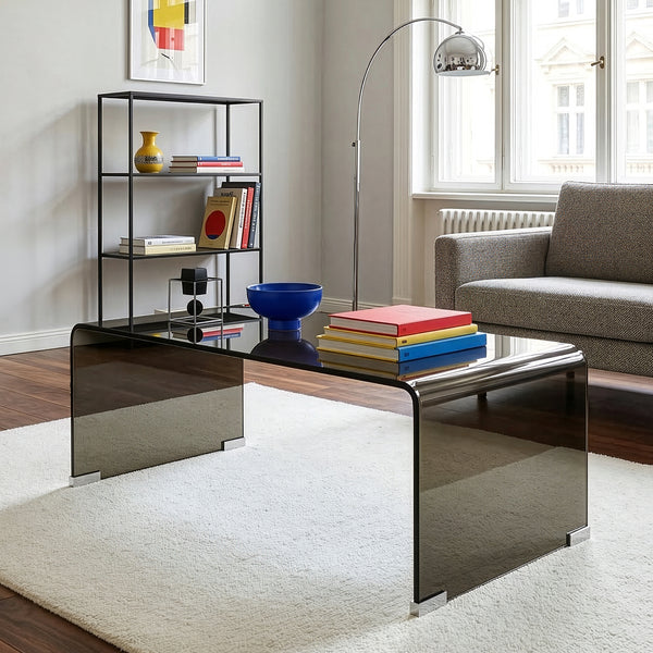 Mesa de centro Väsas rectangular vidrio templado 90x45x35cm [en.casa]
