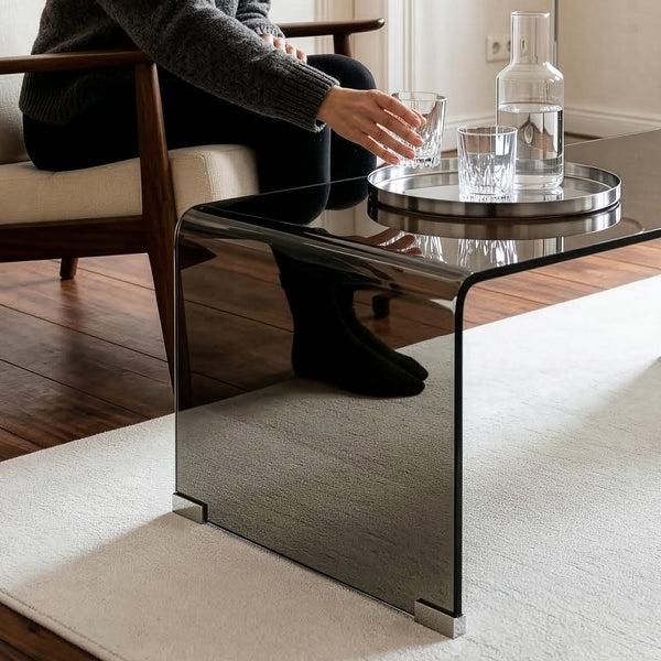 Mesa de centro Väsas rectangular vidrio templado 90x45x35cm [en.casa]