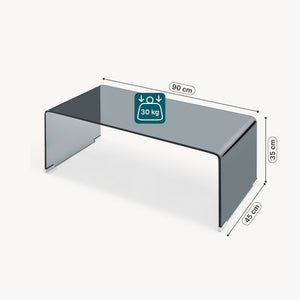 Mesa de centro Väsas rectangular vidrio templado 90x45x35cm [en.casa]