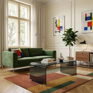 Mesa de centro Väsas rectangular vidrio templado 90x45x35cm [en.casa]