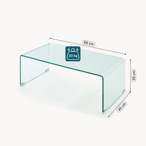 Mesa de centro Väsas rectangular vidrio templado 90x45x35cm [en.casa]