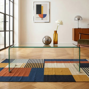 Mesa de centro Väsas rectangular vidrio templado 90x45x35cm [en.casa]