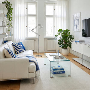Mesa de centro Väsas rectangular vidrio templado 90x45x35cm [en.casa]
