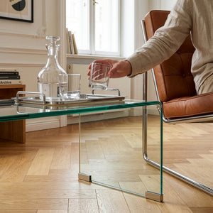 Mesa de centro Väsas rectangular vidrio templado 90x45x35cm [en.casa]