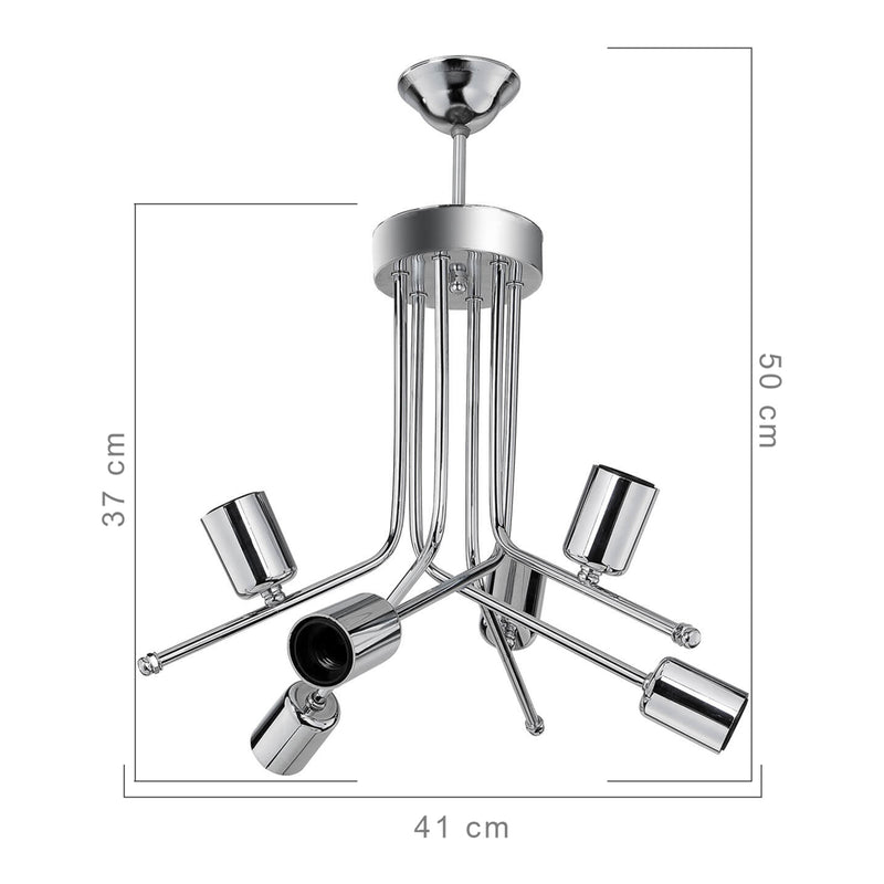Esquema acotado Lámpara de techo Halesowen 6xE27 metal en varios colores [lux.pro]