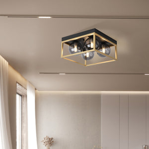 Lámpara de techo Widnes negro / dorado [lux.pro] - premiumXL