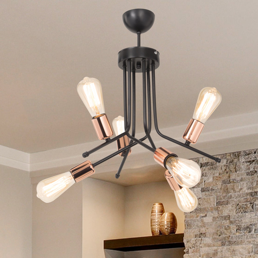 Lámpara de techo Halesowen 6xE27 metal en varios colores [lux.pro]