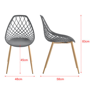 Set de 2 sillas de comedor Varsovia de plástico con aspecto de haya en.casa
