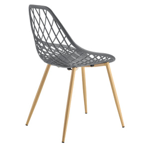 Set de 2 sillas de comedor Varsovia de plástico con aspecto de haya en.casa
