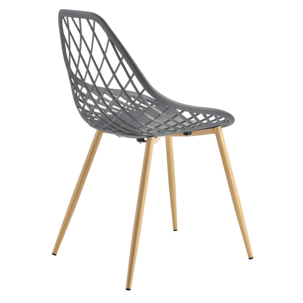 Set de 2 sillas de comedor Varsovia de plástico con aspecto de haya en.casa