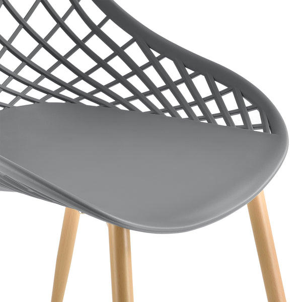 Set de 2 sillas de comedor Varsovia de plástico con aspecto de haya en.casa