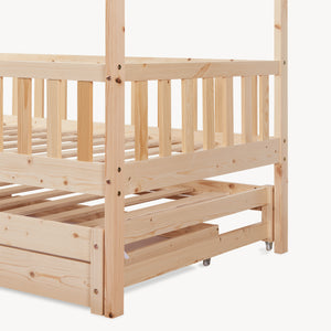 Cama doble para niños Aarghonmaa con colchón 90x200 cm madera de pino [en.casa]