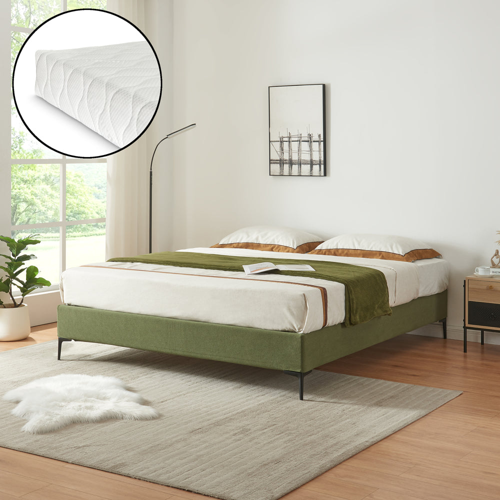 Cama doble Lilla con colchón [en.casa]