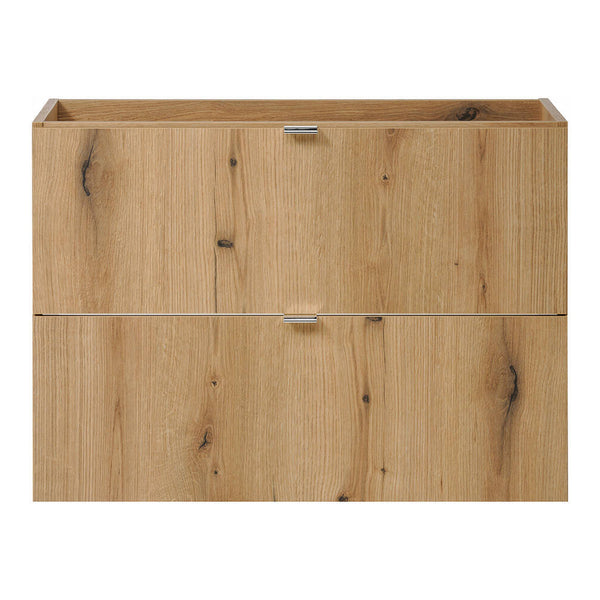 Lavabo doble Skelbolu con 4 cajones en aspecto roble [en.casa]