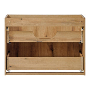 Lavabo doble Skelbolu con 4 cajones en aspecto roble [en.casa]
