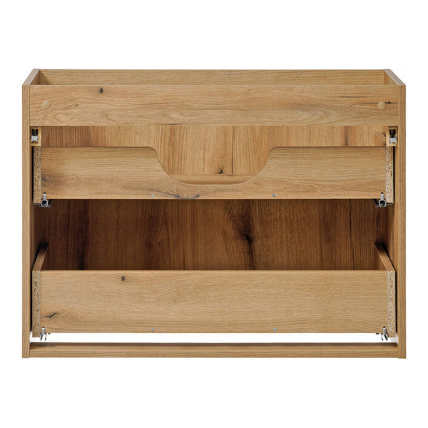 Lavabo doble Skelbolu con 4 cajones en aspecto roble [en.casa]