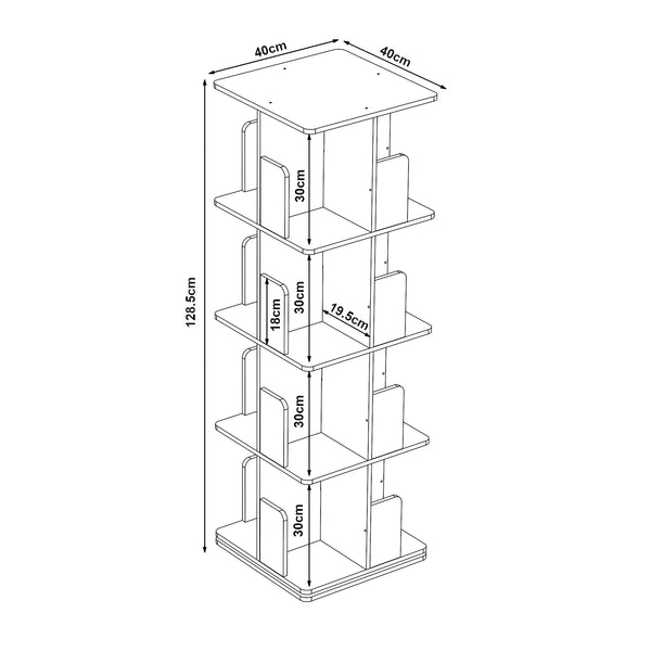 Estantería giratoria Talöpintaa 129x40x40 cm [en.casa]