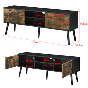 Mesa de Tele Eskilstuna con 2 Puertas 2 Estantes 120x30x47cm [en.casa]