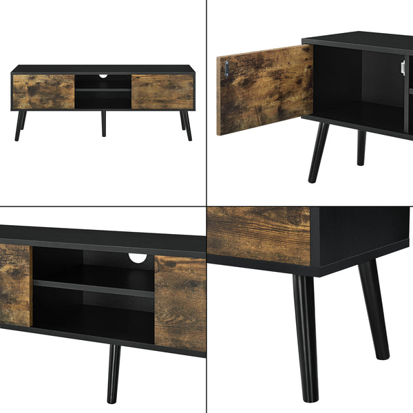 Mesa de Tele Eskilstuna con 2 Puertas 2 Estantes 120x30x47cm [en.casa]