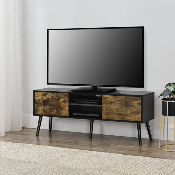 Mesa de Tele Eskilstuna con 2 Puertas 2 Estantes 120x30x47cm [en.casa]