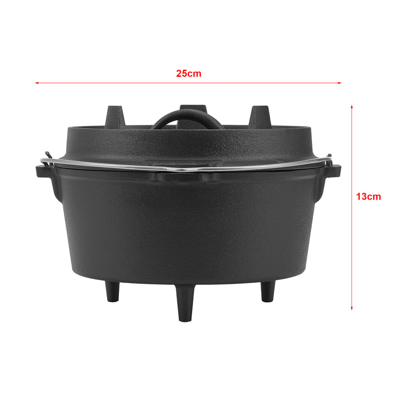 Esquema acotado Olla de fuego Enkhuizen Hierro fundido Negro en varios tamaños [en.casa]