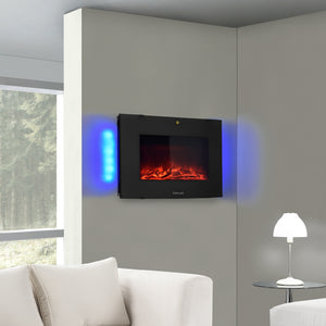 Chimenea eléctrica con ventilador calefactor y fuego LED Blanco/Negro casa.pro