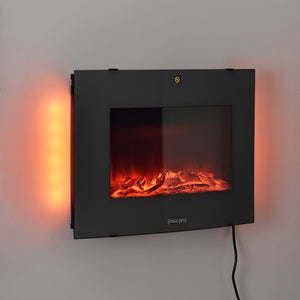 Chimenea eléctrica con ventilador calefactor y fuego LED Blanco/Negro casa.pro