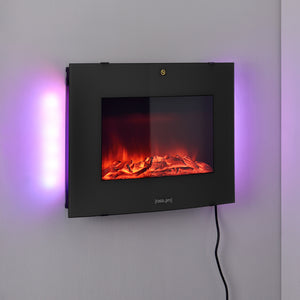 Chimenea eléctrica con ventilador calefactor y fuego LED Blanco/Negro casa.pro