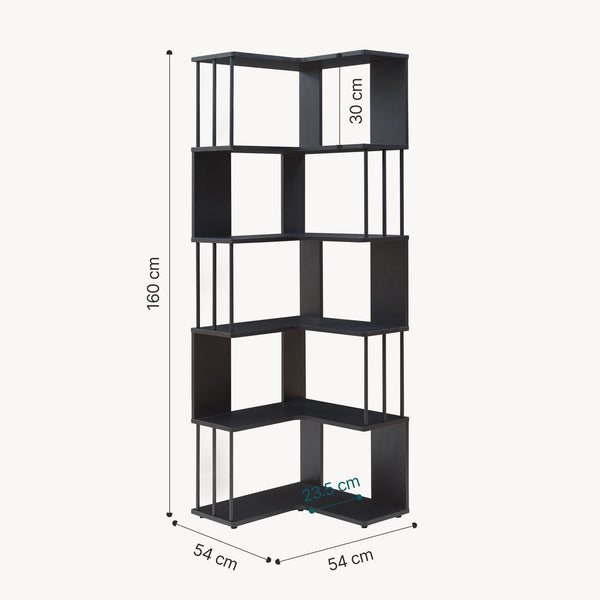 Estantería de esquina Afrel 160x54x54 cm [en.casa]